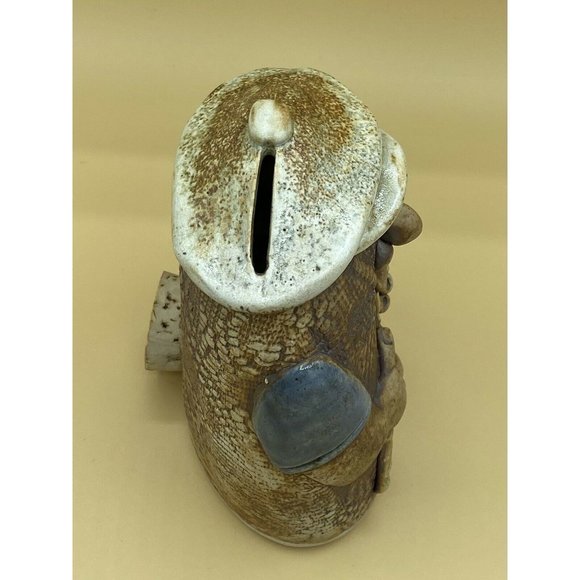 Mahon Art Face Pottery Golfer Wearing Golf Hat Club Signed Bank Big Cork - Picture 7 of 11